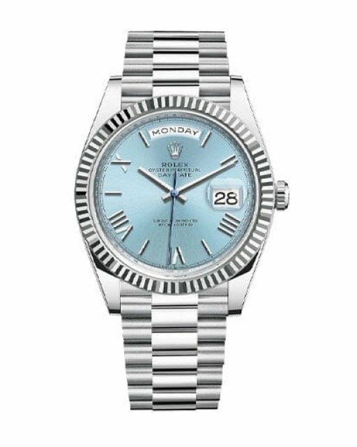 Rolex Day Date Ice Blue Grooved Replica